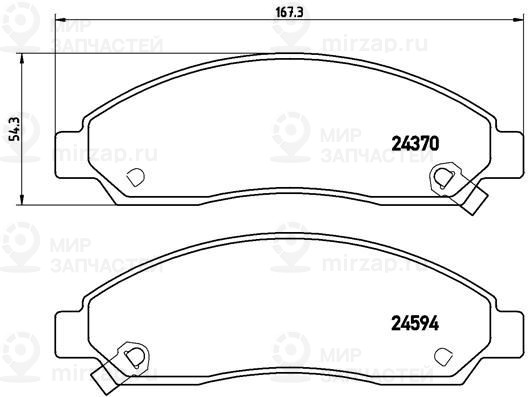 Комплект тормозных колодок, дисковый тормоз BREMBO P34005