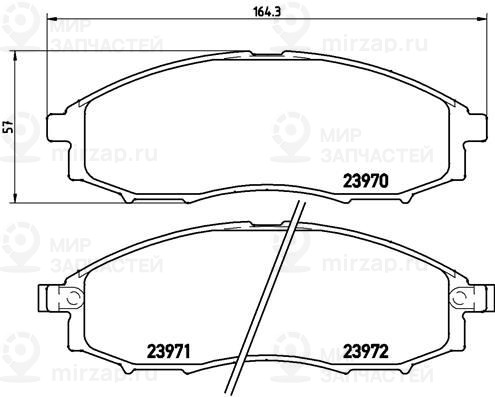 Комплект тормозных колодок, дисковый тормоз BREMBO P56049