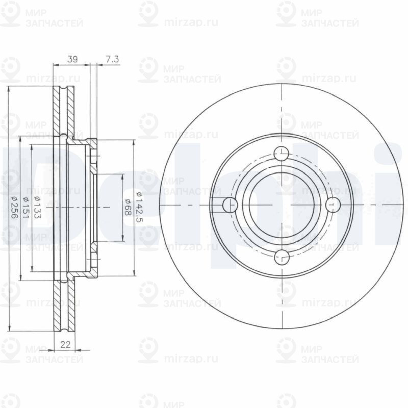 Тормозной диск DELPHI BG2272