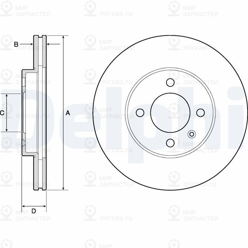 Тормозной диск DELPHI BG2455