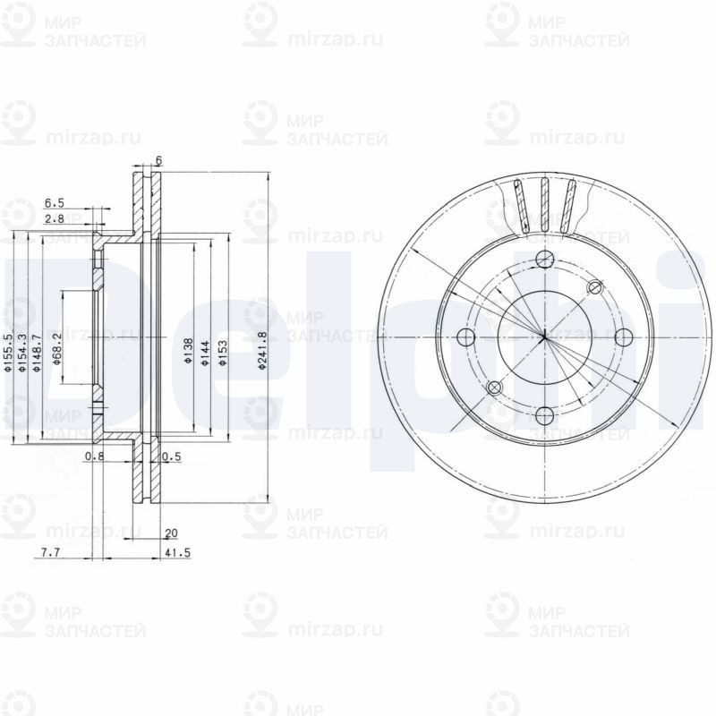 Тормозной диск DELPHI BG2632