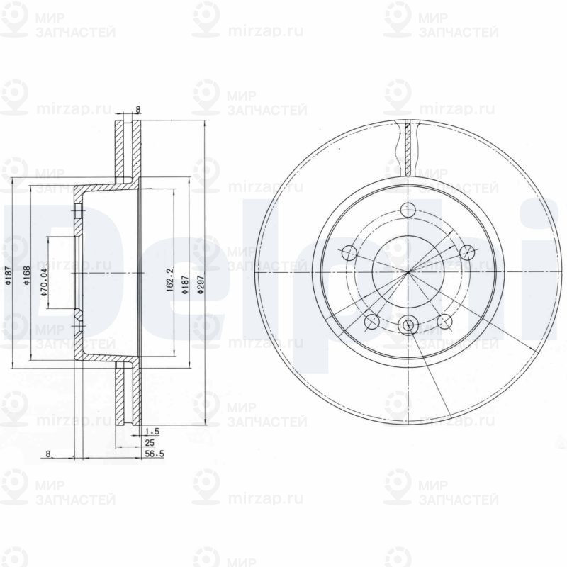 Тормозной диск DELPHI BG2860