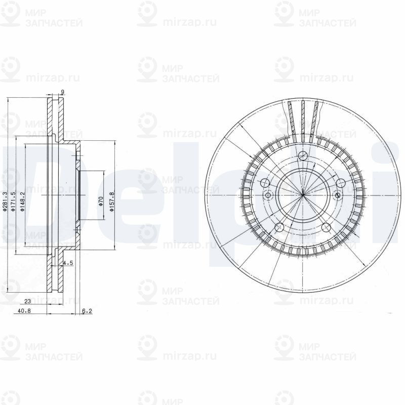 Тормозной диск DELPHI BG3061
