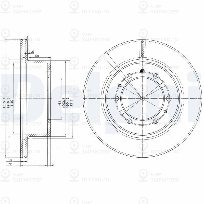 Тормозной диск DELPHI BG3117
