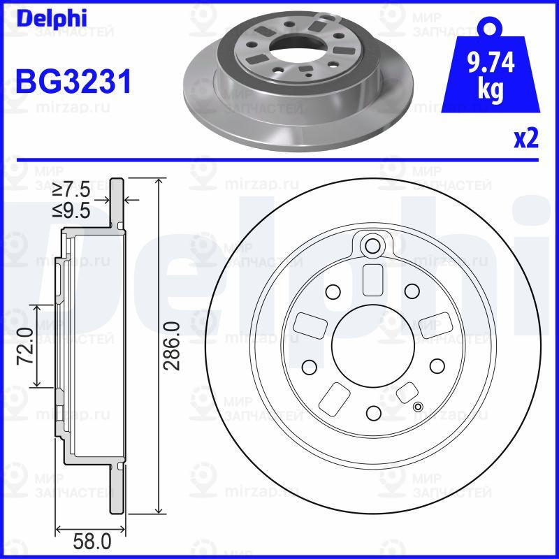 Тормозной диск DELPHI BG3231