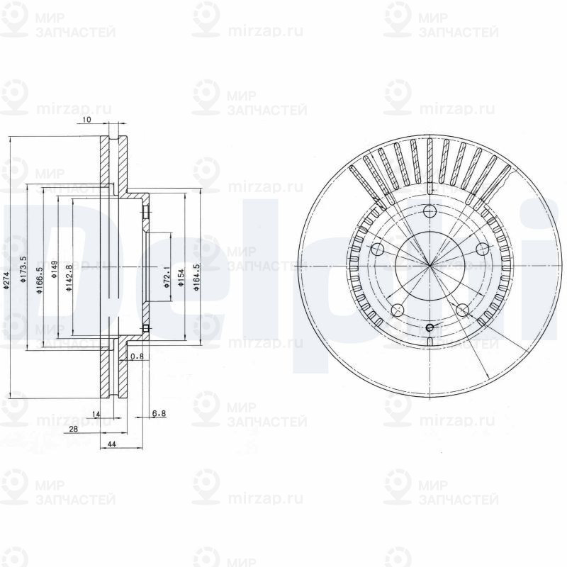Тормозной диск DELPHI BG3232