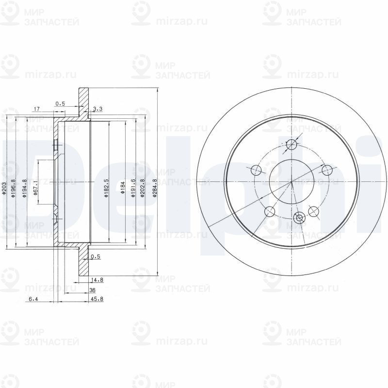 Тормозной диск DELPHI BG3398