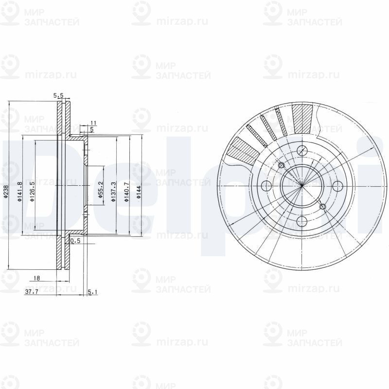 Тормозной диск DELPHI BG3424