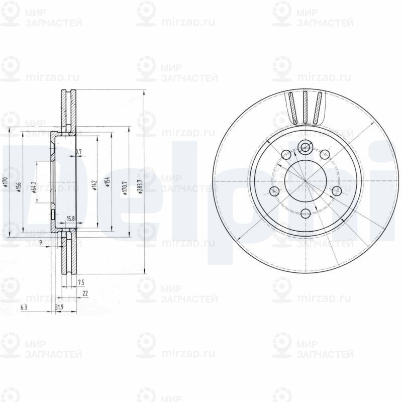 Тормозной диск DELPHI BG3503