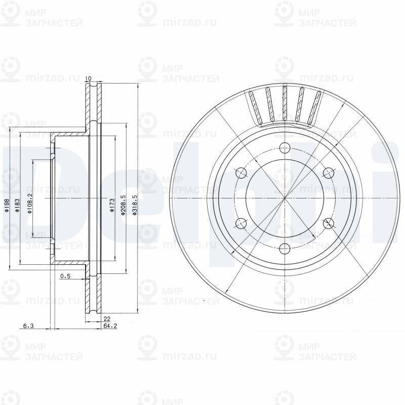 Тормозной диск DELPHI BG3535