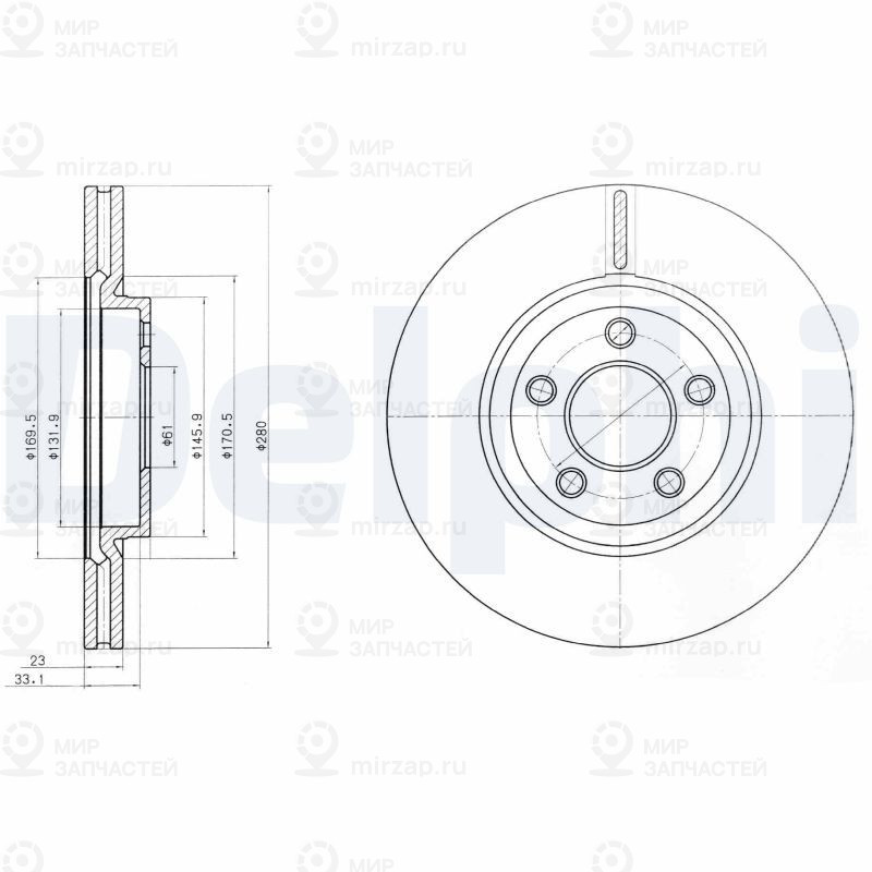 Тормозной диск DELPHI BG3704