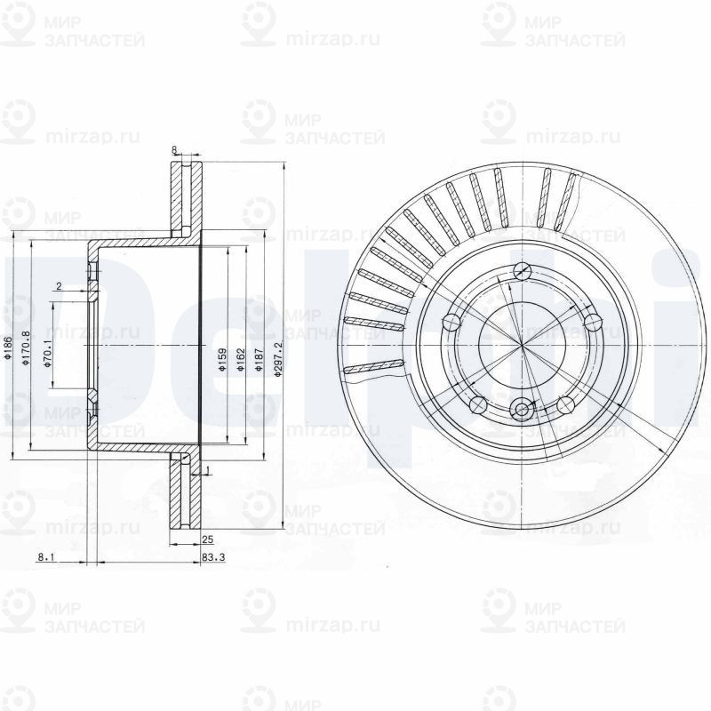 Тормозной диск DELPHI BG3737C