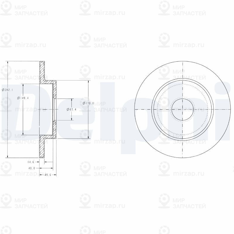 Тормозной диск DELPHI BG3761