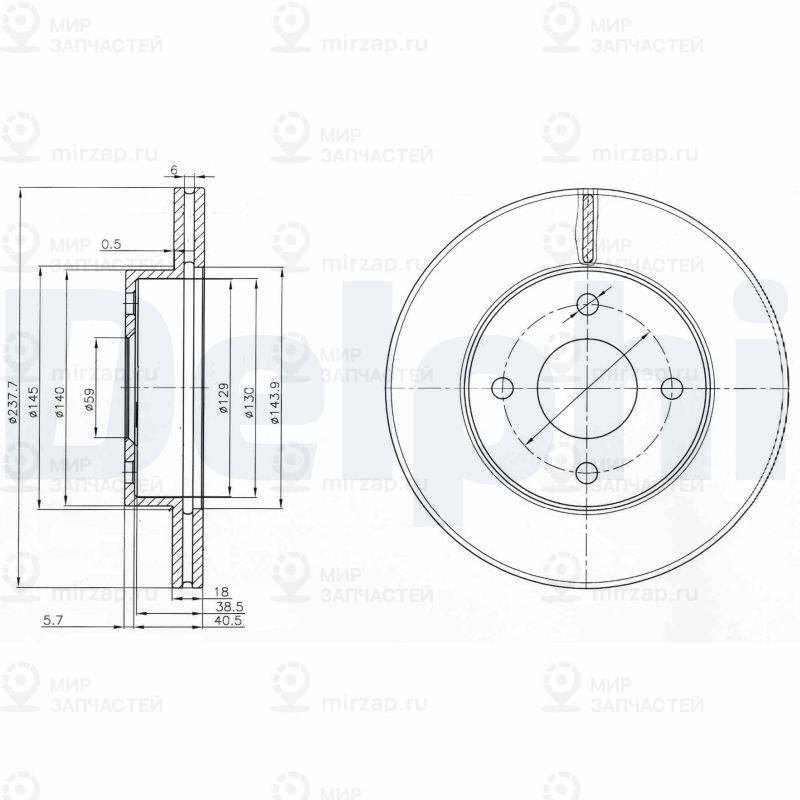 Тормозной диск DELPHI BG3763