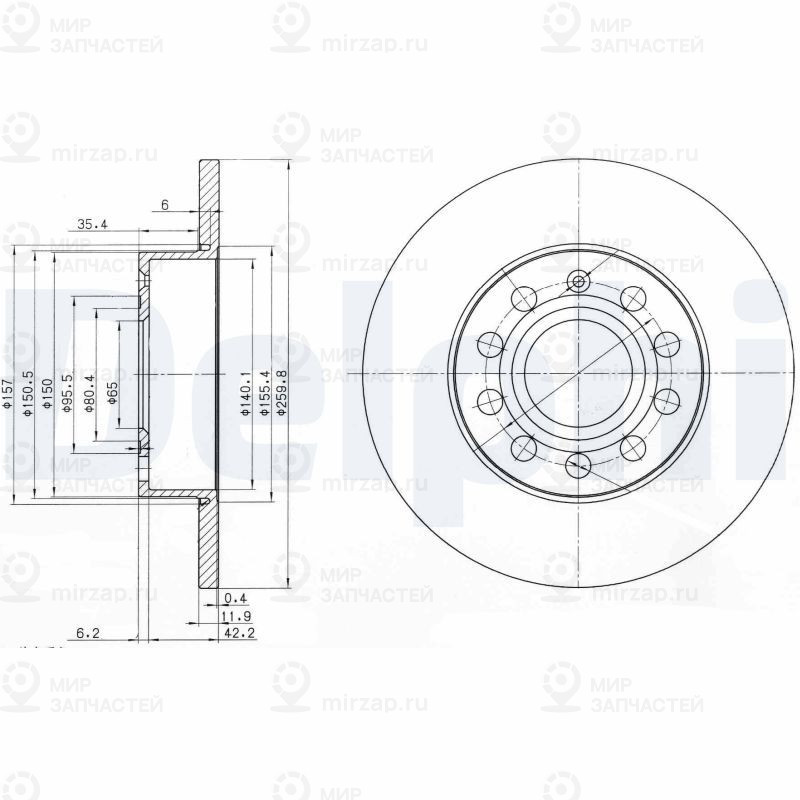 Тормозной диск DELPHI BG3890C