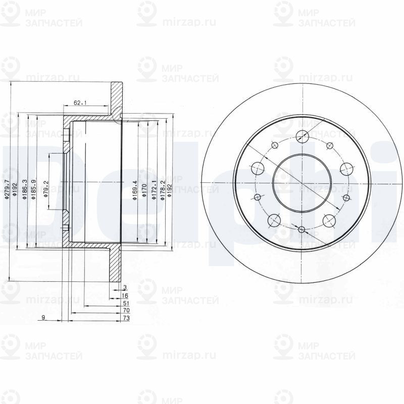 Тормозной диск DELPHI BG3923