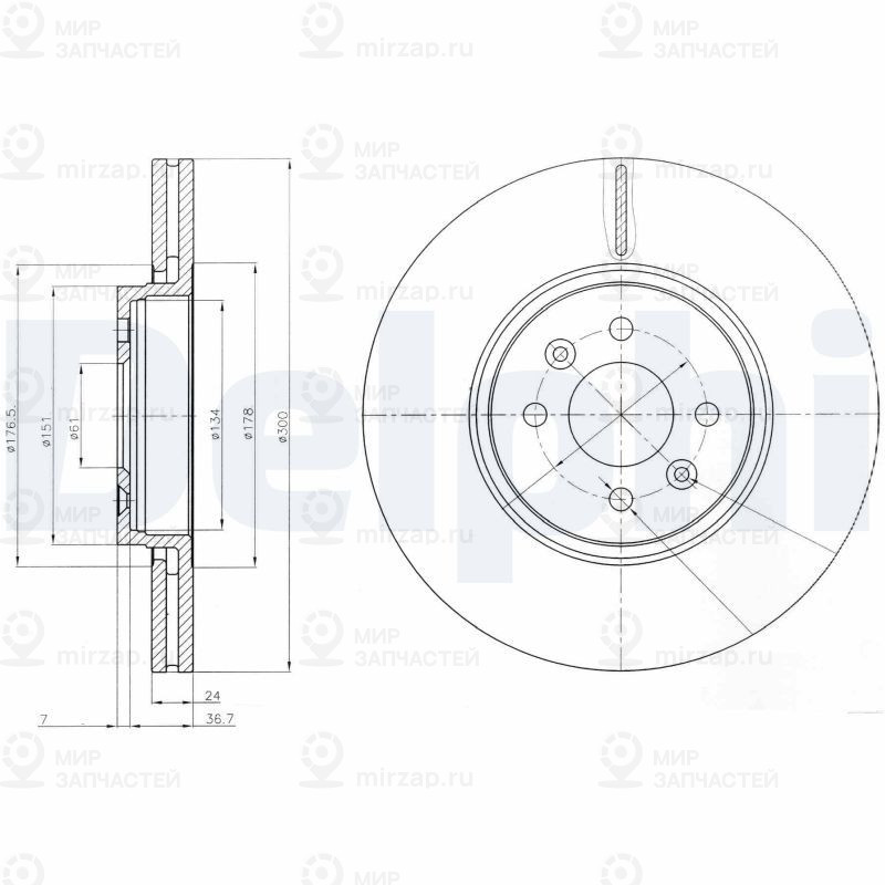 Тормозной диск DELPHI BG3929