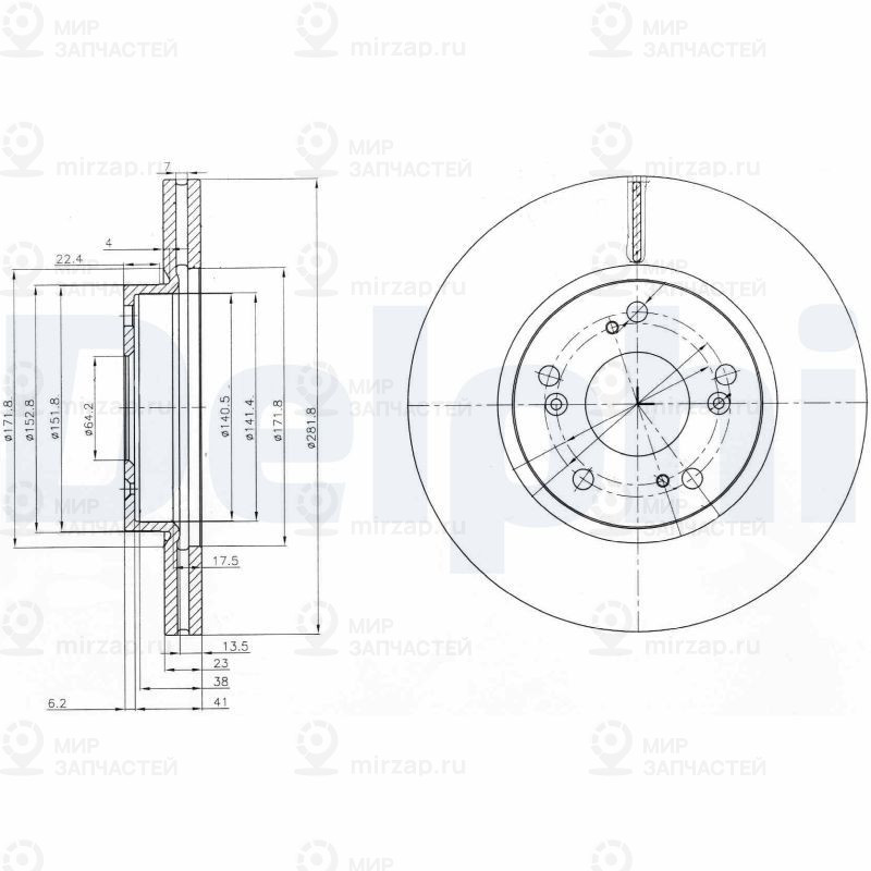 Тормозной диск DELPHI BG3980C