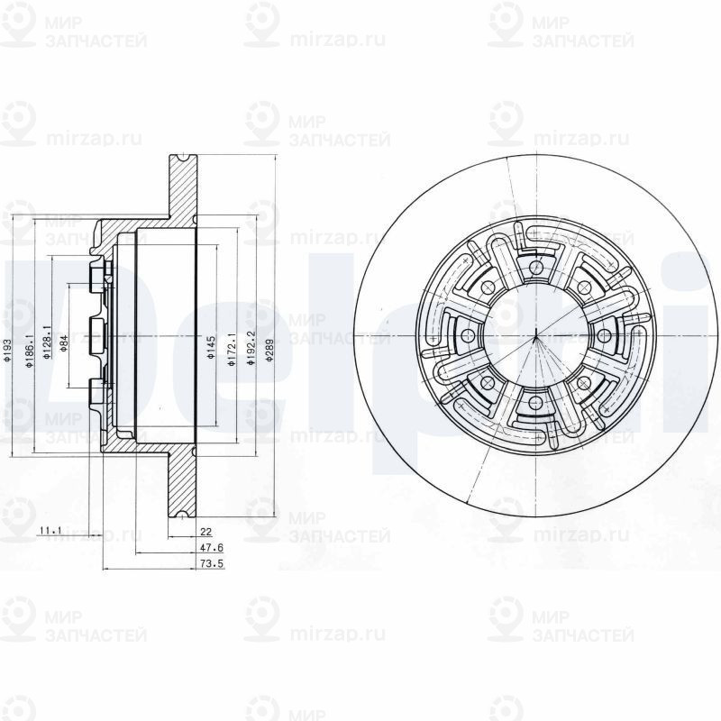 Тормозной диск DELPHI BG4171