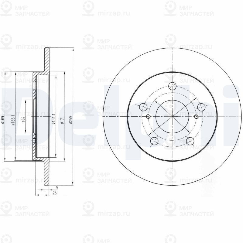 Тормозной диск DELPHI BG4233