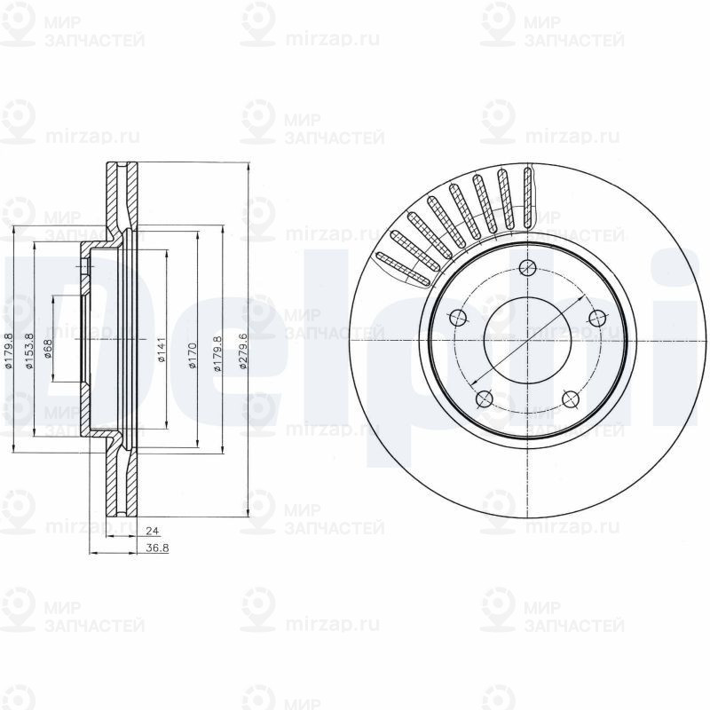 Тормозной диск DELPHI BG4282C