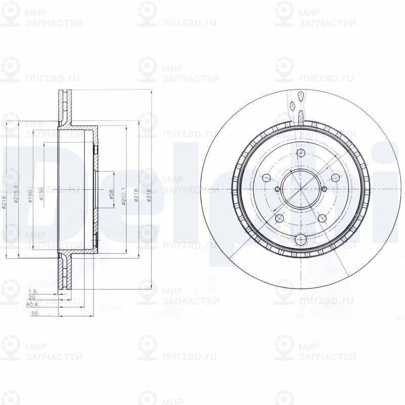 Тормозной диск DELPHI BG4287