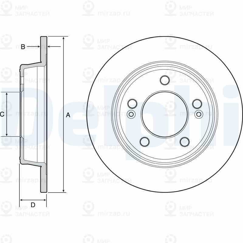 Тормозной диск DELPHI BG4559C