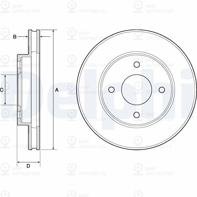 Тормозной диск DELPHI BG4742C