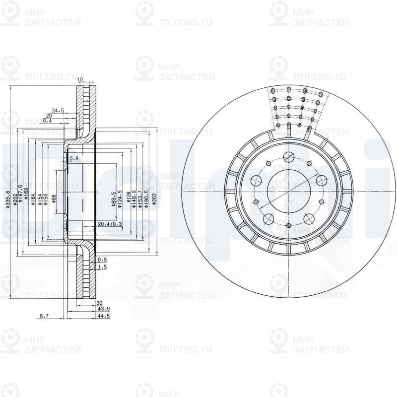 Тормозной диск DELPHI BG9783C