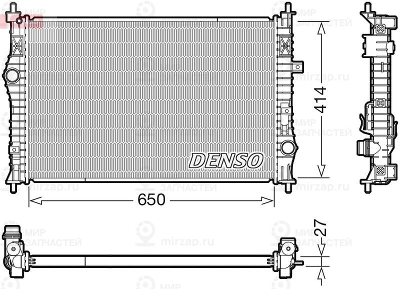 Радиатор, охлаждение двигателя DENSO DRM21104