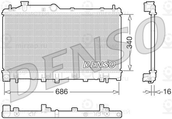 Радиатор, охлаждение двигателя DENSO DRM36013