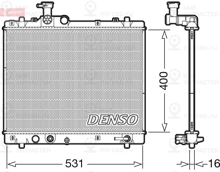 Радиатор, охлаждение двигателя DENSO DRM47035