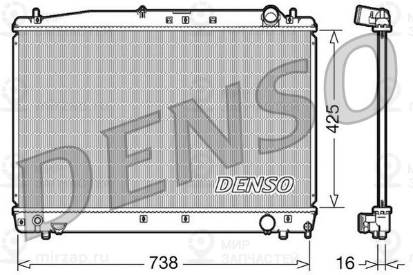 Радиатор, охлаждение двигателя DENSO DRM50033