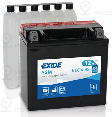 Стартерная аккумуляторная батарея EXIDE ETX14BS
