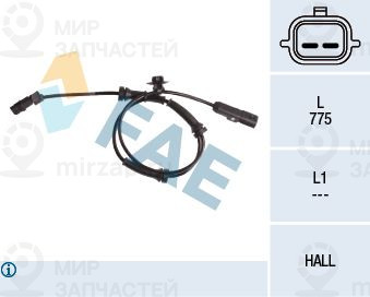 Датчик, частота вращения колеса FAE 78057