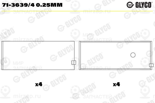 Шатунный подшипник GLYCO 7136394025MM