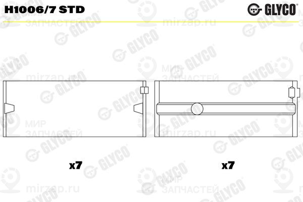 Подшипник коленвала GLYCO H10067STD
