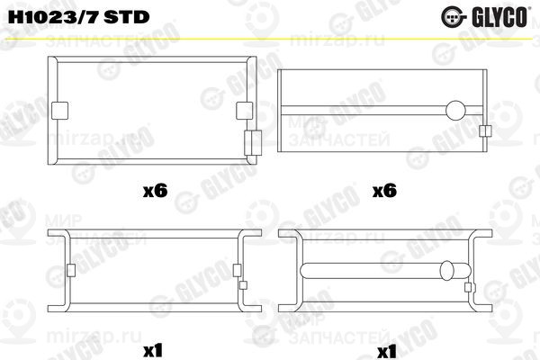 Подшипник коленвала GLYCO H10237STD