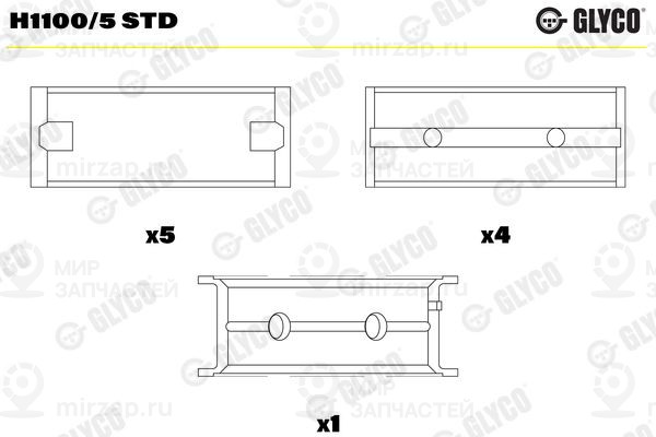 Подшипник коленвала GLYCO H11005STD