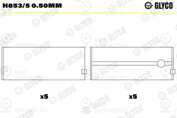 Подшипник коленвала GLYCO H8535050MM