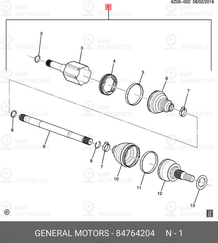 Запчасть GM 84764204