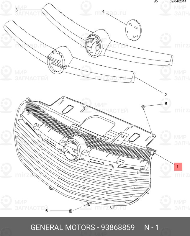 Запчасть GM 93868859