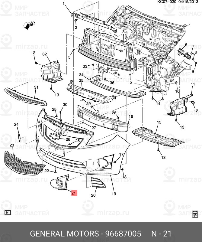Запчасть GM 96687005