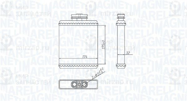 Теплообменник, отопление салона MAGNETI MARELLI 350218412000