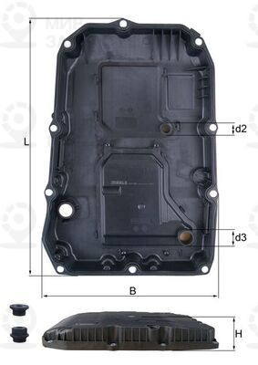 Масляный поддон, автоматическая коробка передач MAHLE HX196KIT
