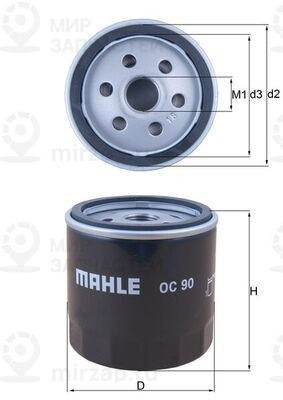 Масляный фильтр MAHLE OC90