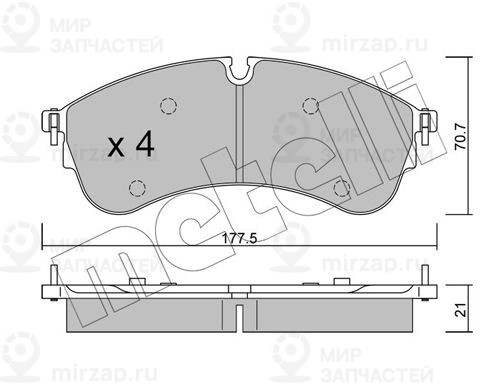 Комплект тормозных колодок, дисковый тормоз METELLI 2211740