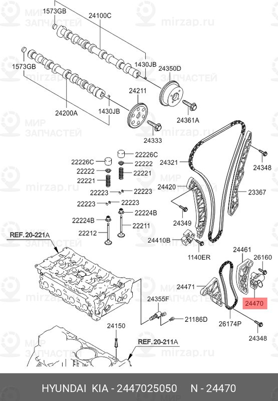 Запчасть MOBIS 2447025050