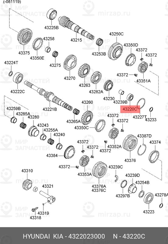 Запчасть MOBIS 4322023000