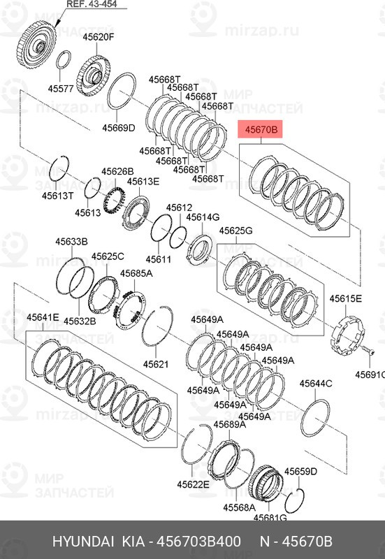 Запчасть MOBIS 456703B400